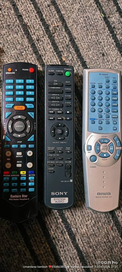 Sony and aiwa amplifier remote control original Japan total working