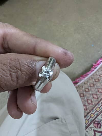 Diamond ring with white gold