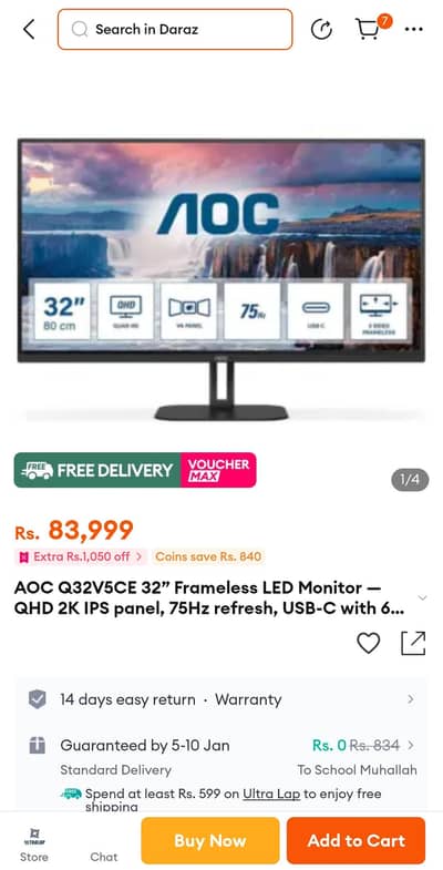 Gaming Moniter 2k 1440p 75hz