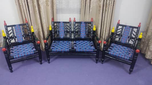 wood sofa Sindhi style 4 Seats for sale