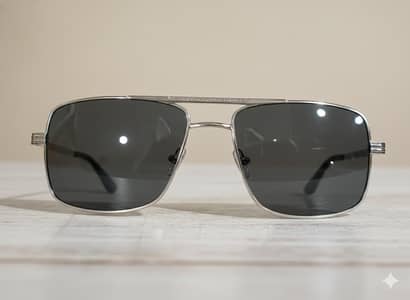 Classic Metal Frame Square Sunglasses – UV Protection, Black Lens