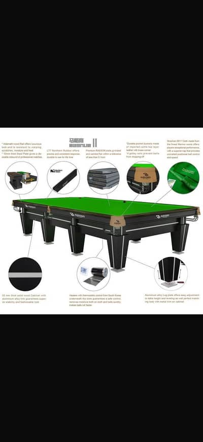 SNOOKER Billiards TABLE Factory (Rasson,Shender, Star, wiraka classic)
