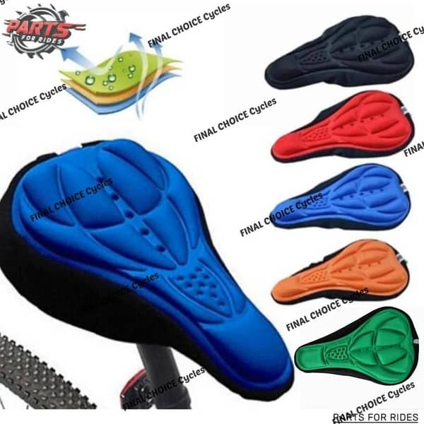 Mountain Bike Cycling 3D Gel Padded Seat Cushion Cover | Extra Comfort & Soft Silicone Saddle Pad for Road & Exercise Bikes | Anti-Slip Bicycle Cover Breathable & Universal Fit All Size of Cycles