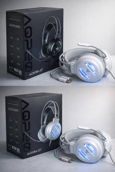 Branded Gaming Headphones, White Headphones with wire