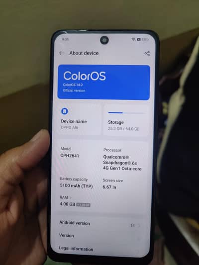 Oppo A5 with box 4/64 his ny lena rabta kar ly details mil jay gi