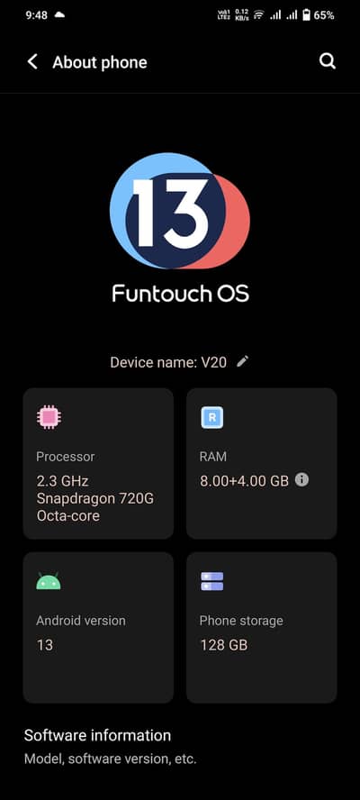 Vivo V20 for Sale One Hand Use