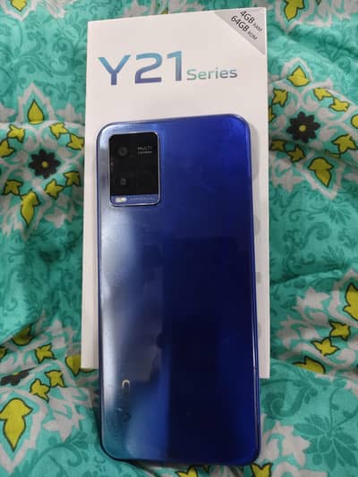 Vivo Y21 Blue (4GB+64GB)  in Good Condition with Box