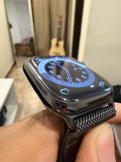 Apple watch series 7 stainless steel with milanese loop strap