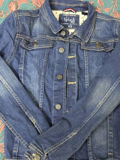 Used XXL Splash Hand-Painted Denim Jacket