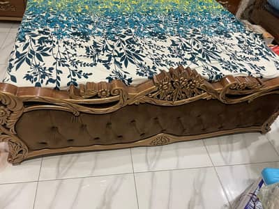 pure wood king size bed dressing table dawan sofa iron stand