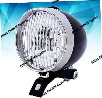 Classic Vintage LED Bicycle Headlight - Rechargeable Retro Bike Front Light Cycle Accessories for Safe Night Cycling