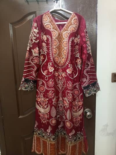 Party wear swiss lawn embriodery suit