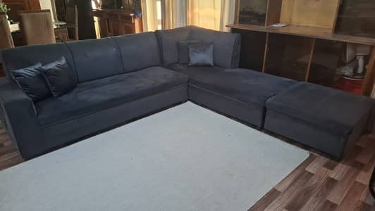 L shaped spacious sofa