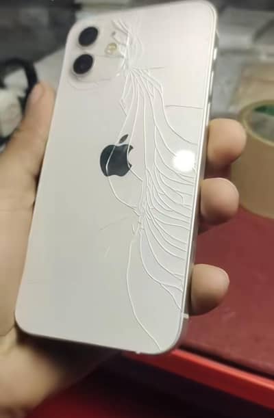 Need iphone 12 128gb/256gb non pta back crack and battery service.