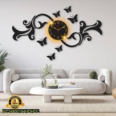 Modern 3D Butterfly Wall Clock Art