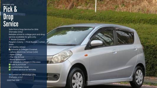 Safe Pick & Drop Service (Female driver for females Only)