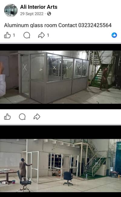 Aluminium Glass partition Chamber doors window &PVC work.