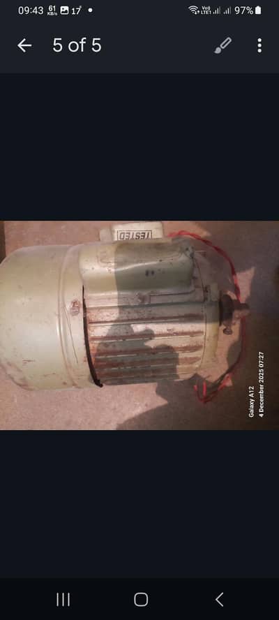 Water Motor 1hp. Condition: 100% copper OK – No repair