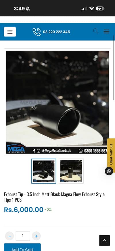 3,5 inches matt black magna flow exhaust tips 2x