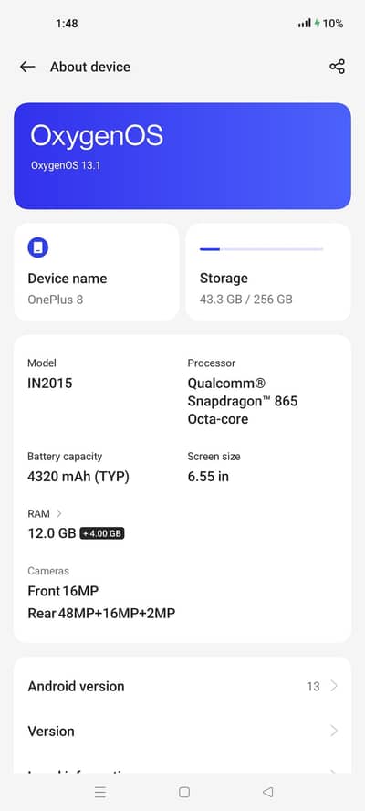 OnePlus 8 12 256 10/10