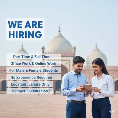 Hiring energetic candidates for office and online work Apply now