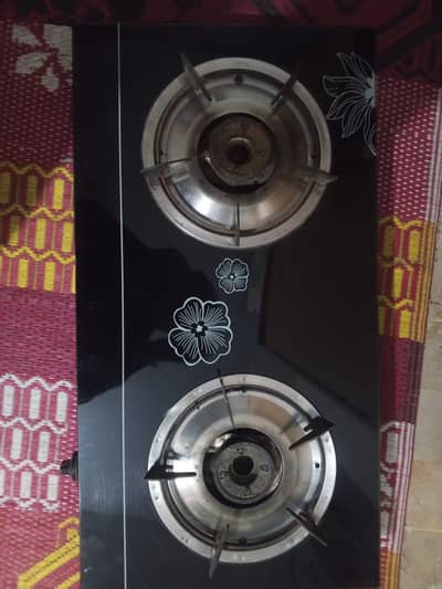 Glass Top 2 Burner Gas Stove | Automatic Ignition Chulha (Used)