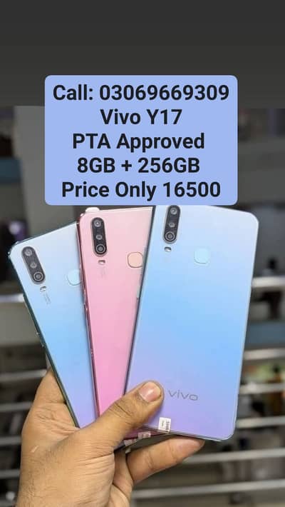 Vivo Y17 PTA Approved 8GB + 256GB With Box 10by10 With Warranty