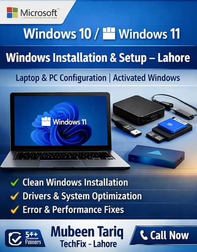 Windows 10 / 11 Installation | Laptop & PC Setup | فعال ونڈوز – لاہور