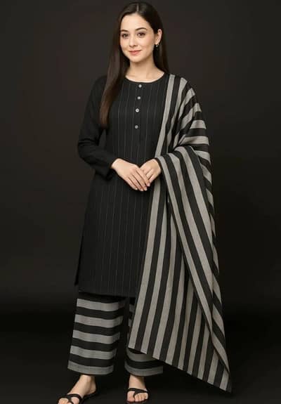 3 Pcs Women's Unstitched Printed Suit