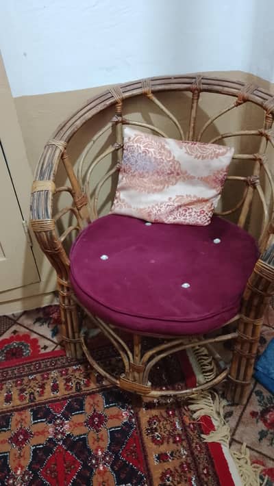 cane chairs set with table