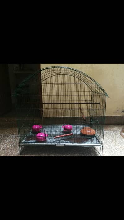 Strong Iron Parrot Cage with Tray & Heavy Rods