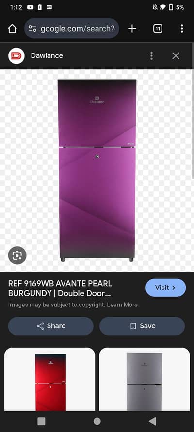 Dawlance 9169 WB Glass door refrigerator