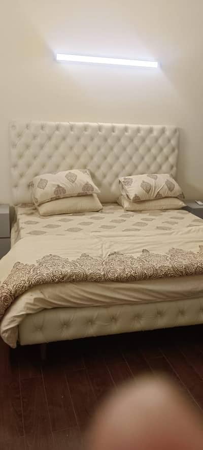 Bed and side table and meters