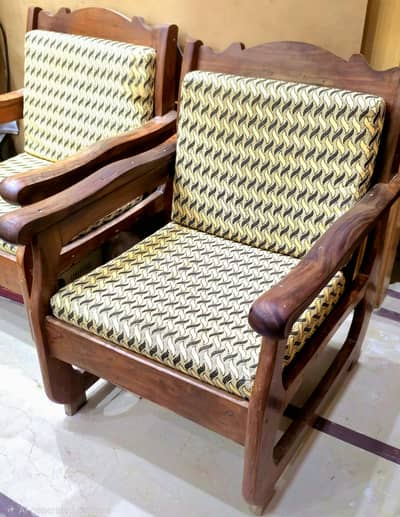 Wooden 5 Seater Sofa Set