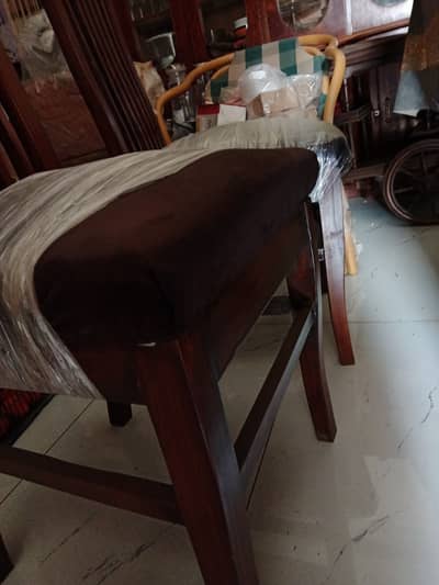 Wooden Dining with Glass top and  6 chairi
