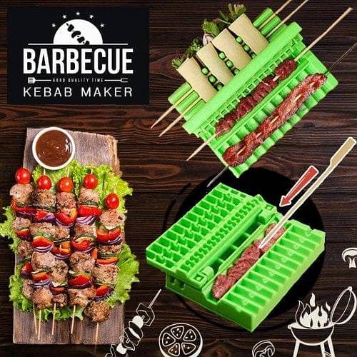Barbecue Meat Skewer Device Machine BBQ Meat String Device Quick Portable Meat Skewer Box Easy Skewer Tools