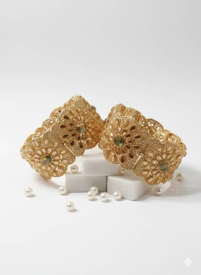 A Pair of Gold-Plated Bracelet for Women