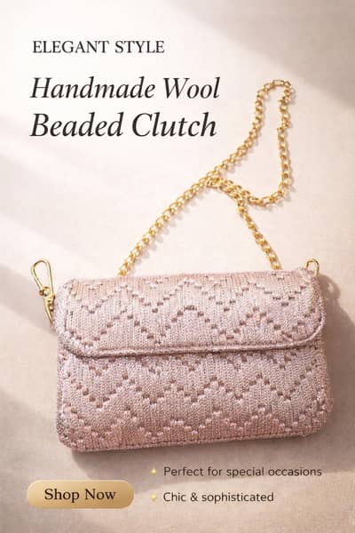 Handmade wool clutch