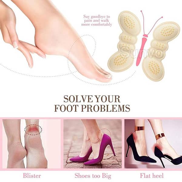 2pcs Silicone Heel Pads for Women Shoes Inserts Feet Heel Pain Relief Reduce Shoe Size Filler Cushion Padding for High Heels Lining