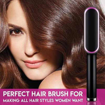 2 in 1 Electric Hair Straightener Curler Heating Styling Comb Straight