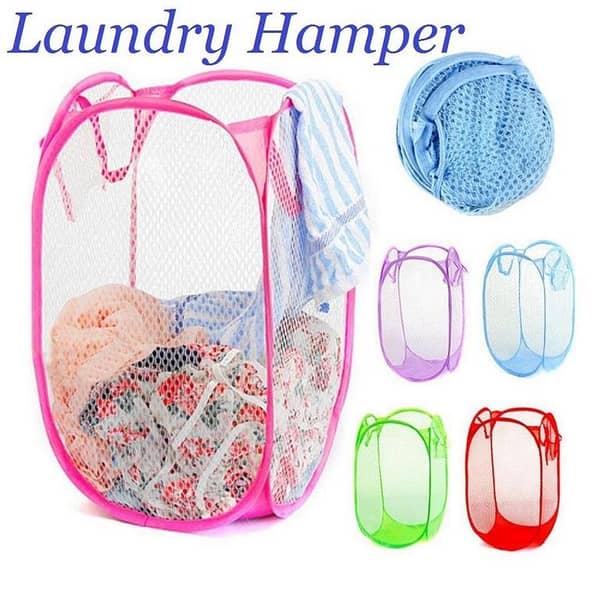 Mesh Cloth Pop Up Laundry Basket Collapsable