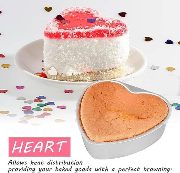 Heart Shaped Cake Pan with Removable Bottom Aluminum Wedding Baking Cake Tin Pan