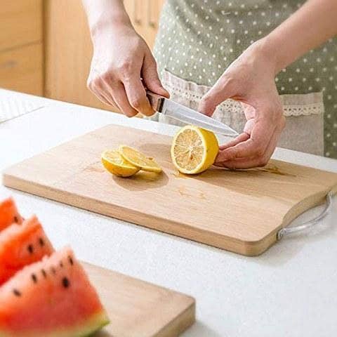 1pc Wooden Chopping Blocks Tool Bamboo Rectangle Hangable Cutting Board Durable Non-slip Kitchen Accessories Chopping Board