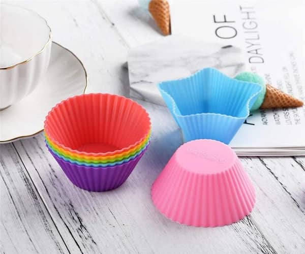 3 Pcs Silicone Round/Square/Star/Heart Shape CupCake Mold - Multicolor