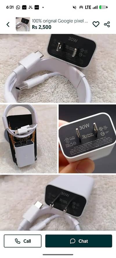 100% orignal Google pixel box pulled charger cable