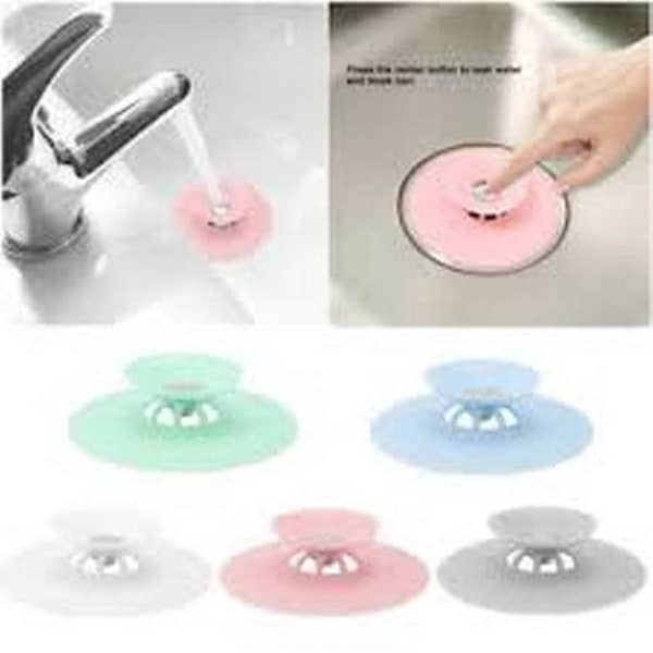 Flex Drain Stop & Hair Catcher-Drain Stopper, 2 in 1 Silicone Stop & Filter Drain Stopper/Strainer/Hair Catcher