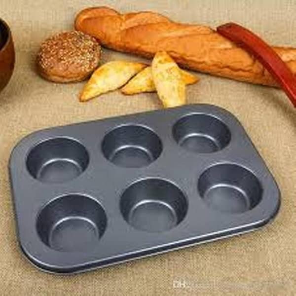 Muffin Tray 6 pcs muffing Plate | Brownie Muffin Tray | Bakeware | Cupcake Baking Tray | Baking Tray