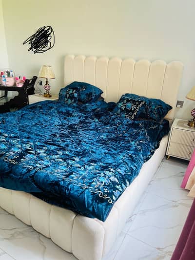 2 Month Used Bed Set + Bedside + Dressing Table + Mirrors