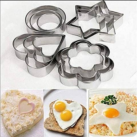 Cookie Cutters Set - Cookie Cutters Mini Geometric Shapes Cookie Cutters, Vegetable Shape Cutters for Kitchen, Baking, Halloween & Christmas, 12 Pcs