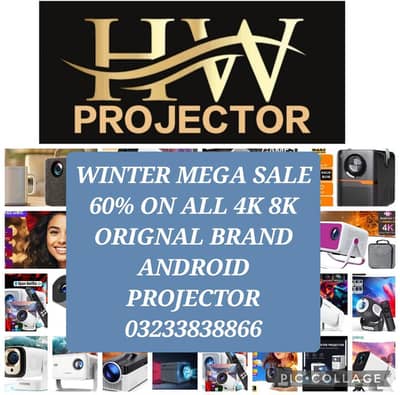 4K 8K FULL HD ANDROID SMART MULTIMEDIA PROJECTOR  CINEMA BOX PACK